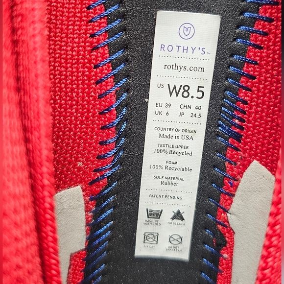 Rothy’s The Flat Size 8.5 US Women’s Bright Red Slip-On Round Toe Flats - Picture 14 of 14